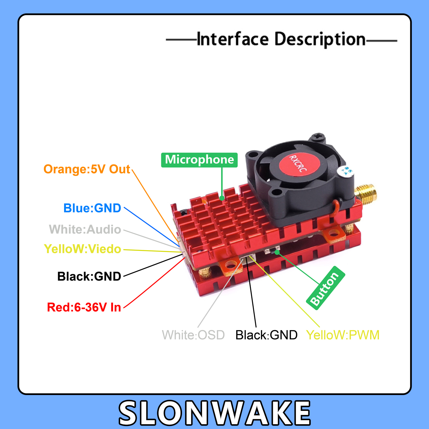 كاميرا SLONWAKE 5.8G 2W VTX FP - مراجعة Joystick Rc Drone وسعره